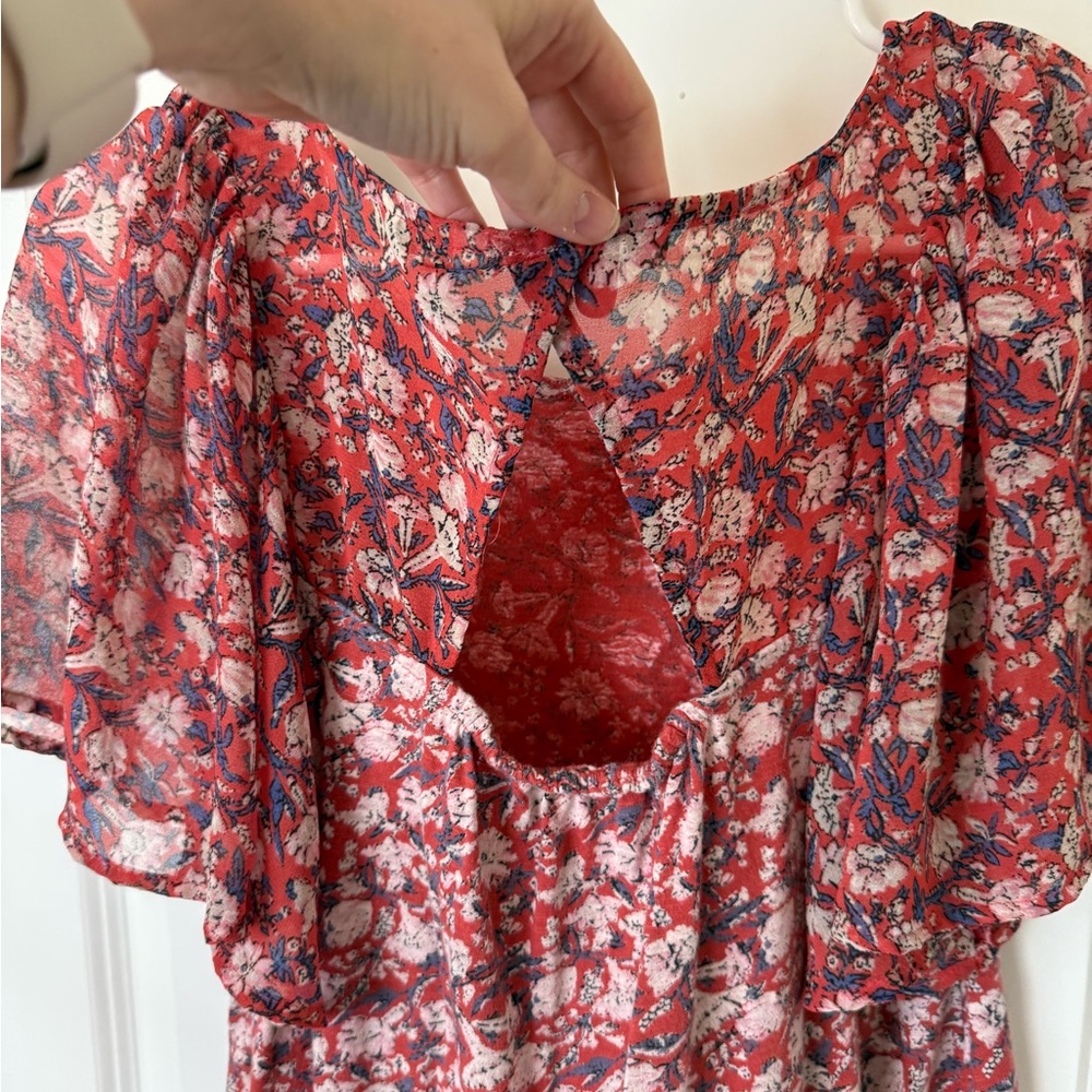 Lucky Brand Red Floral Blouse - Picture 3 of 5